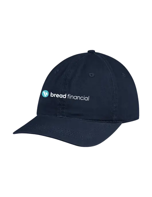 Garment Washed Unstructured Twill Navy Cap w/Bread Financial Logo