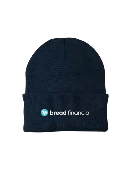 Navy Knit Cap w/Bread Financial Logo