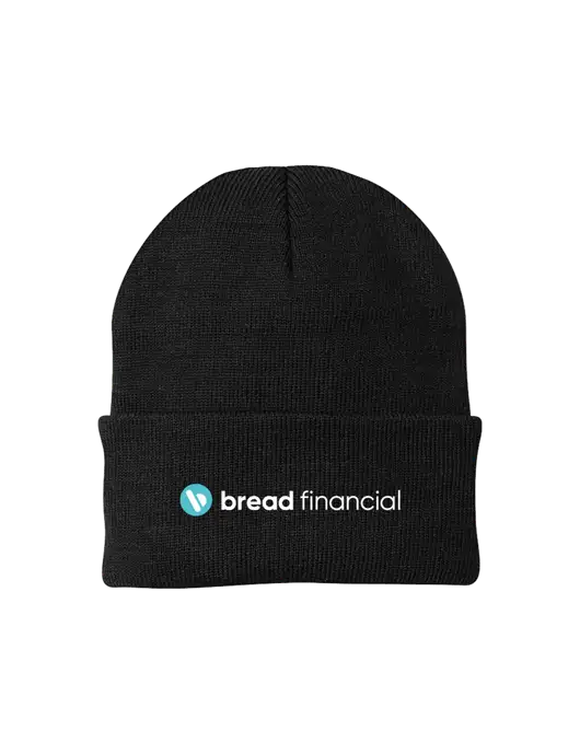 Black Knit Cap w/Bread Financial Logo
