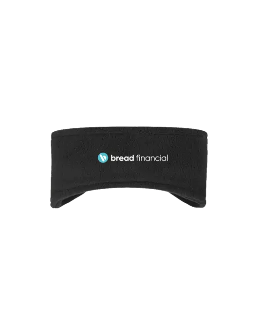 Black Stretch Fleece Headband w/Bread Financial Logo