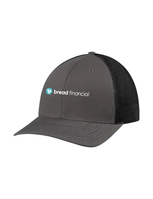 Richardson Adjustable Snapback Original 112 Trucker Cap Dark Grey w/Black Mesh w/Bread Financial Logo