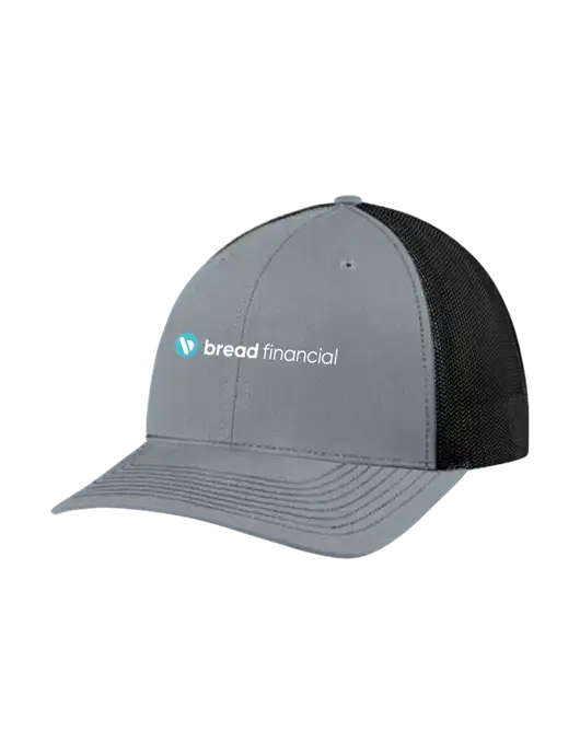 Richardson Adjustable Snapback Original 112 Trucker Cap Heather Grey w/Black Mesh w/Bread Financial Logo