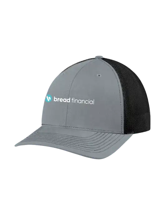 Richardson Adjustable Snapback Original 112 Trucker Cap Heather Grey w/Black Mesh w/Bread Financial Logo