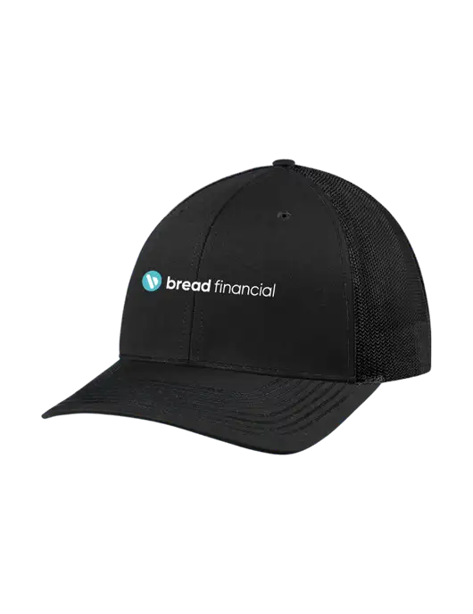 Richardson Adjustable Snapback Original 112 Trucker Cap Black w/Black Mesh w/Bread Financial Logo