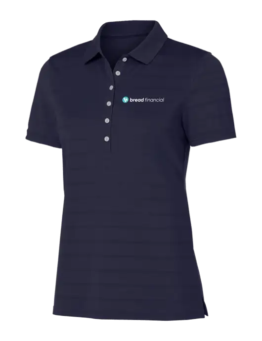 Callaway Womens Navy Ventilated Polo w/Bread Financial Logo