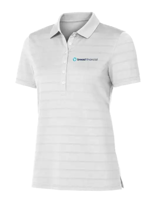 Callaway Womens Bright White Ventilated Polo w/Bread Financial Logo