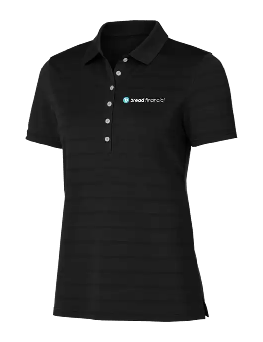 Callaway Womens Black Ventilated Polo w/Bread Financial Logo