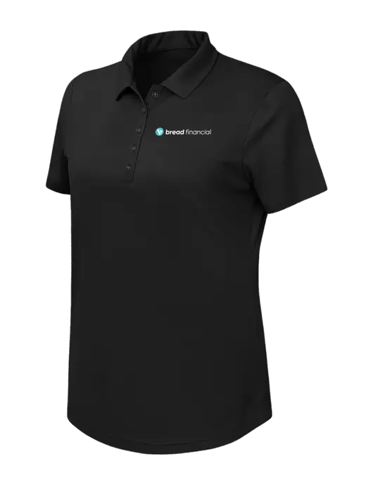 Callaway Womens Birdseye Black Polo w/Bread Financial Logo