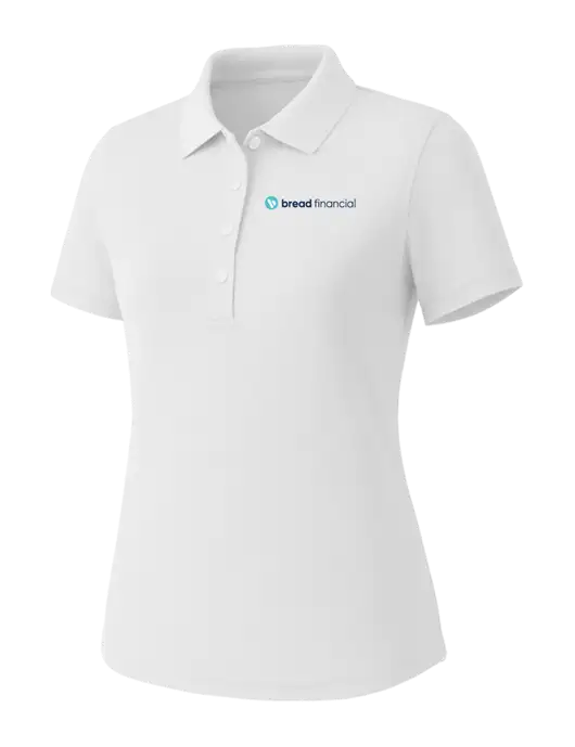 Callaway Womens Core Bright White Performance Polo w/Bread Financial Logo