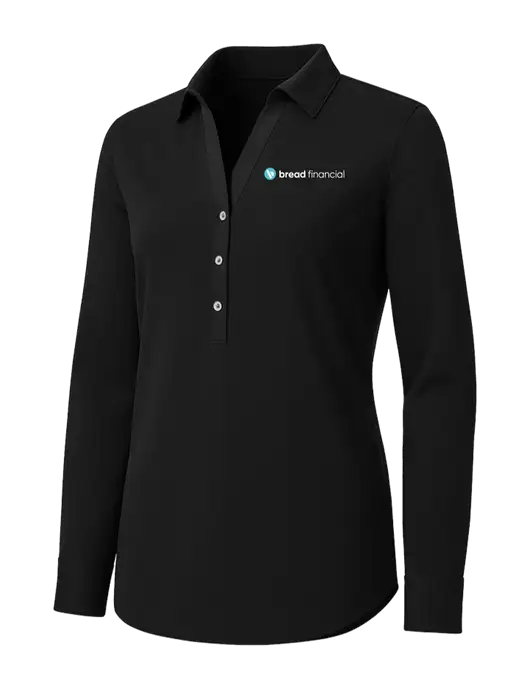 Womens Black City Stretch Shirt w/Bread Financial Logo