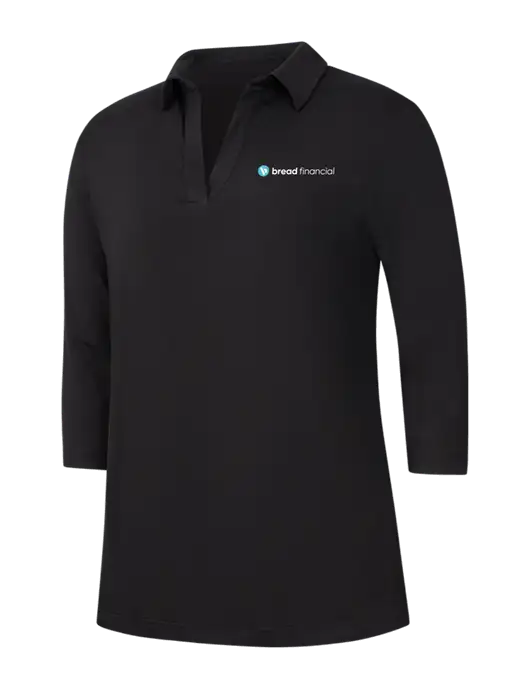 Womens Black Luxe Knit Tunic w/Bread Financial Logo