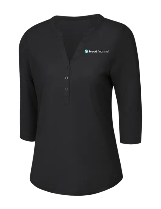 OGIO Blacktop Jewel Henley w/Bread Financial Logo