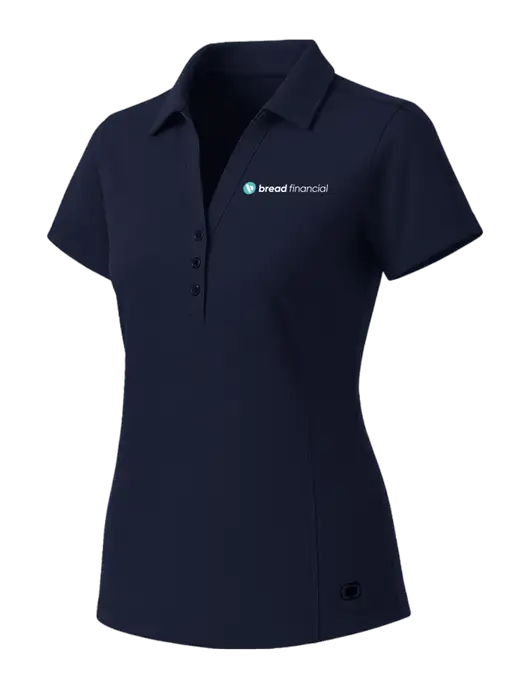 OGIO Womens Navy ONYX Polo w/Bread Financial Logo