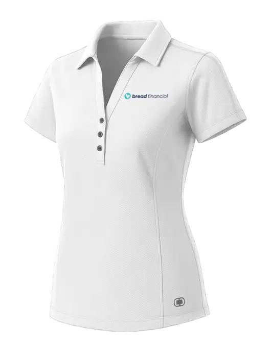 OGIO Womens White ONYX Polo w/Bread Financial Logo