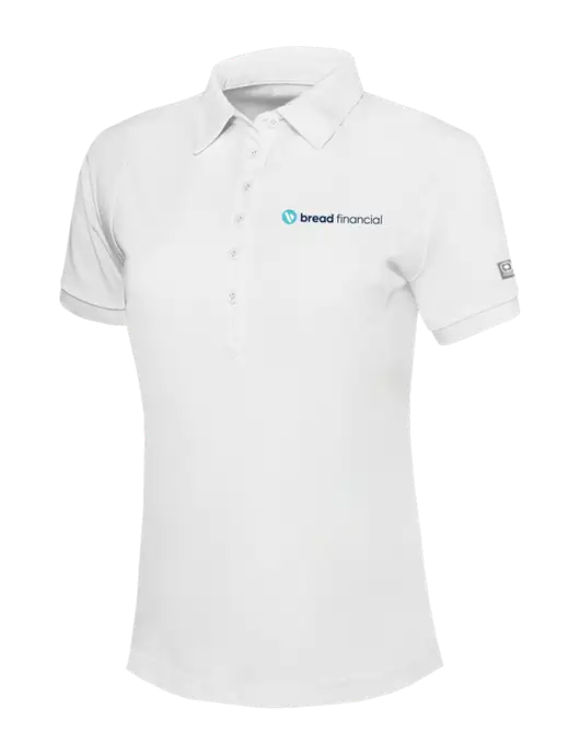 OGIO Womens Bright White Jewel Polo w/Bread Financial Logo