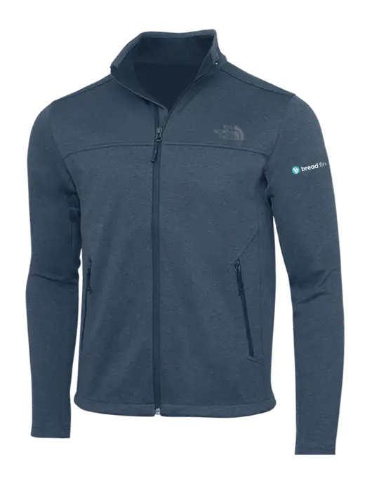North Face Light Navy Heather Ridgewall Soft Shell Jacket w/Bread Financial Logo
