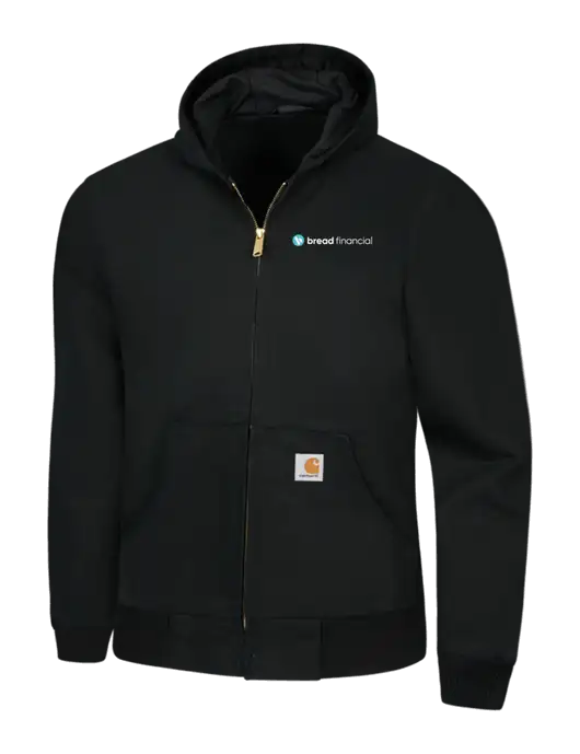 Carhartt Black Thermal Lined Duck Active Jacket w/Bread Financial Logo
