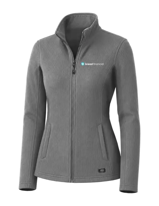 OGIO Medium Grey Womens Grit Fleece Jacket w/Bread Financial Logo