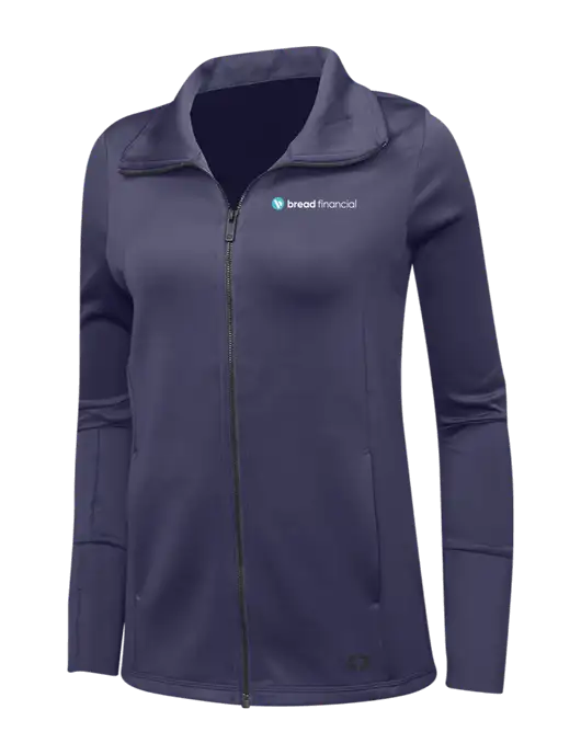 OGIO Navy Womens Endurance Modern Performance Full-Zip w/Bread Financial Logo