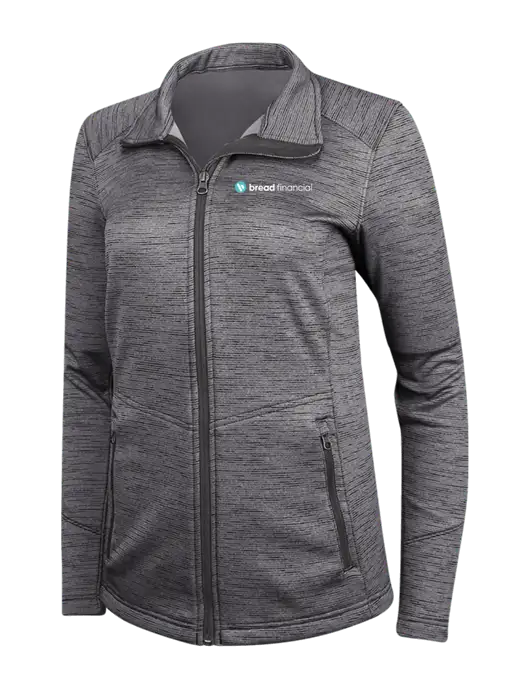 Womens Dark Grey Digi Stripe Fleece Jacket w/Bread Financial Logo