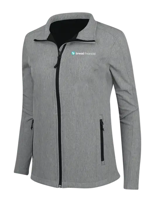 Medium Grey Heather Womens Core Soft Shell Jacket w/Bread Financial Logo