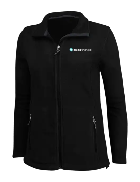Womens Black Fleece Jacket w/Bread Financial Logo