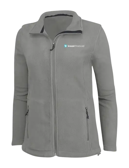 Womens Medium Grey Fleece Jacket w/Bread Financial Logo