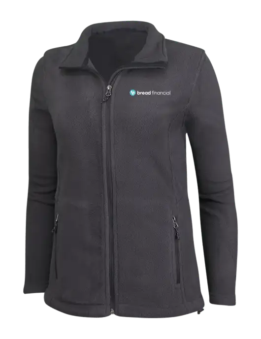 Womens Fleece Dark Grey Jacket w/Bread Financial Logo