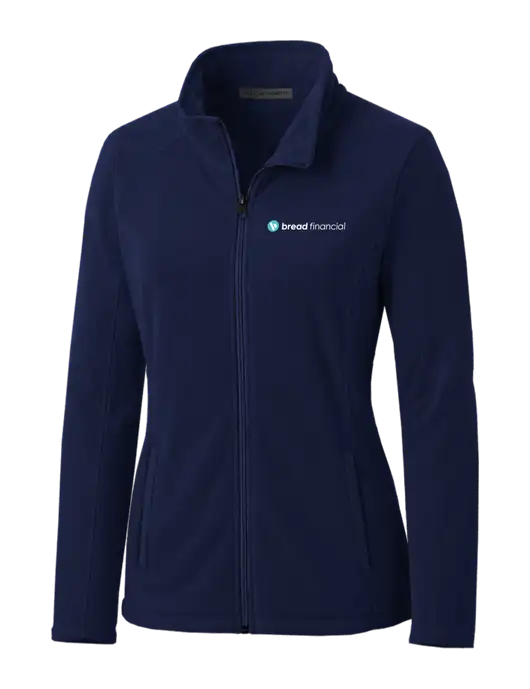 Navy Womens Microfleece Jacket w/Bread Financial Logo