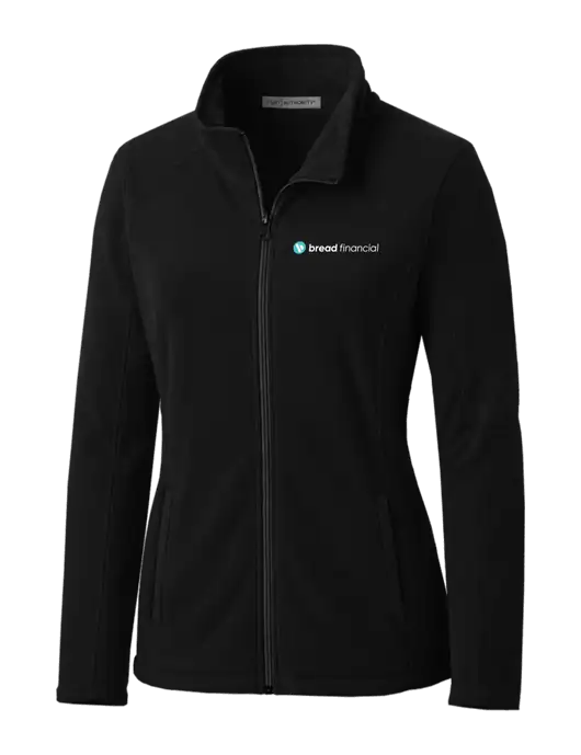 Black Womens Microfleece Jacket w/Bread Financial Logo