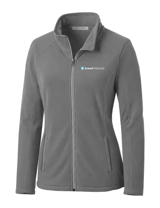 Medium Grey Womens Microfleece Jacket w/Bread Financial Logo