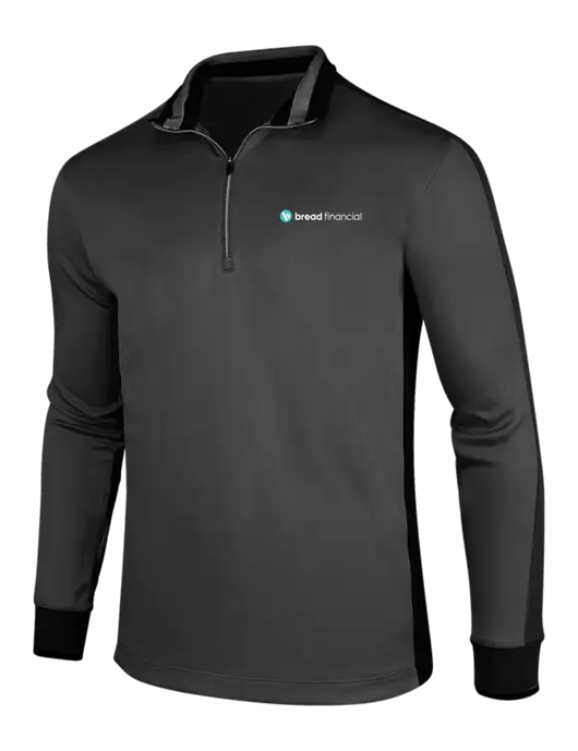 NIKE Anthracite Heather/Black Dry-Fit 1/2 Zip Cover-Up w/Bread Financial Logo