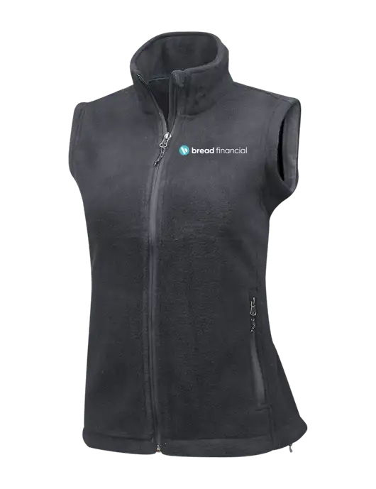 Medium Grey Womens Fleece Vest w/Bread Financial Logo