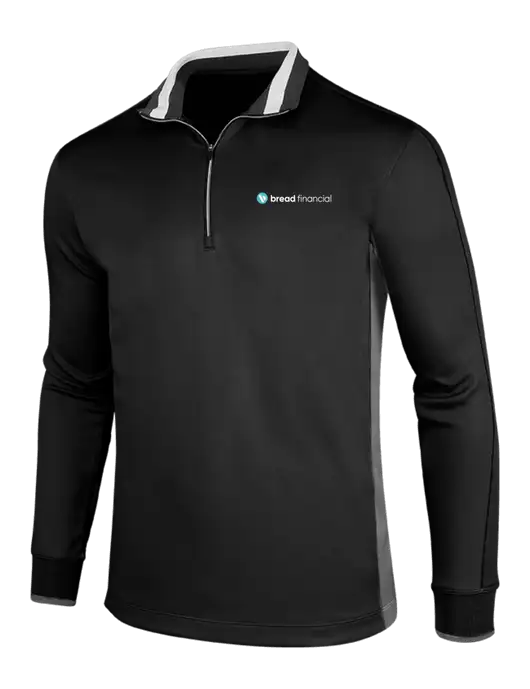 NIKE Black/Dark Grey/White Dry-Fit 1/2 Zip Cover-Up w/Bread Financial Logo