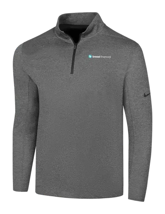 NIKE Dark Grey Heather Dry 1/2 Zip Cover-Up w/Bread Financial Logo