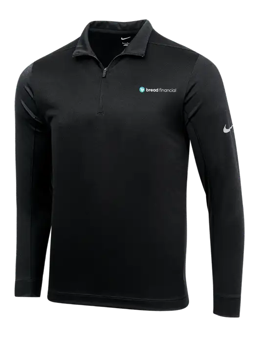 NIKE Black Dry 1/2 Zip Cover-Up w/Bread Financial Logo
