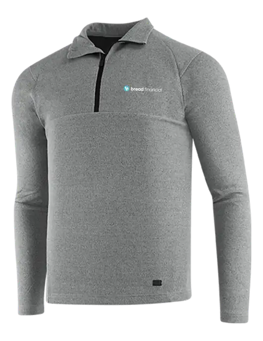 OGIO Petrol Grey Heather Transition 1/4 Zip Pullover w/Bread Financial Logo