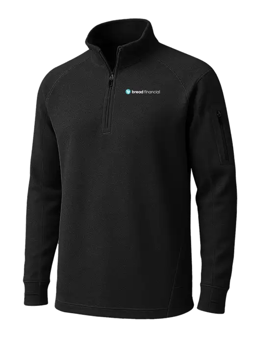 Black Tech Fleece 1/4 Zip Pullover w/Bread Financial Logo