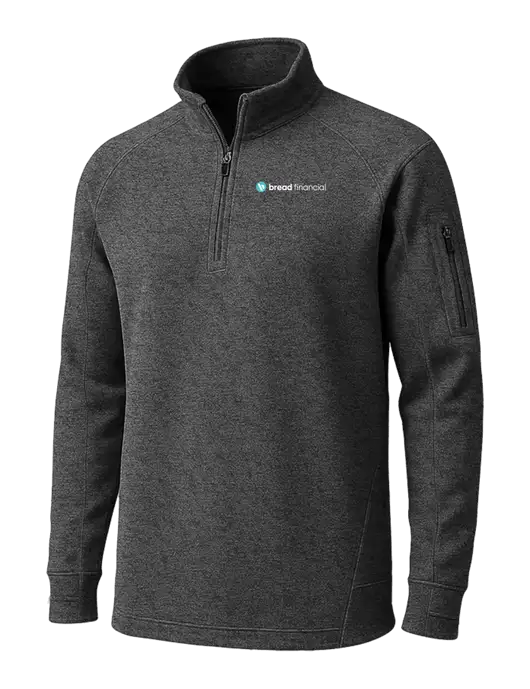 Graphite Heather Tech Fleece 1/4 Zip Pullover w/Bread Financial Logo