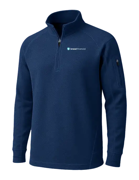 True Navy Tech Fleece 1/4 Zip Pullover w/Bread Financial Logo
