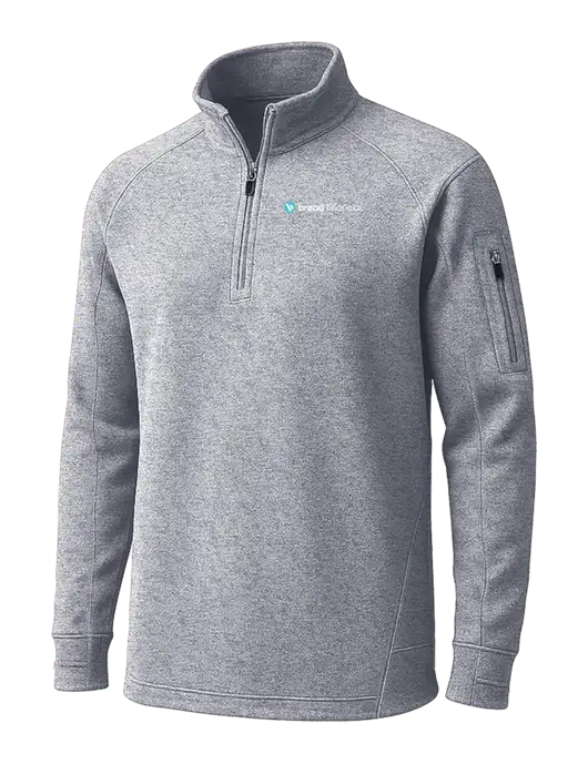 Grey Heather Tech Fleece 1/4 Zip Pullover w/Bread Financial Logo