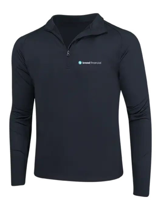 Black Sport Wick Stretch 1/4 Zip Pullover w/Bread Financial Logo
