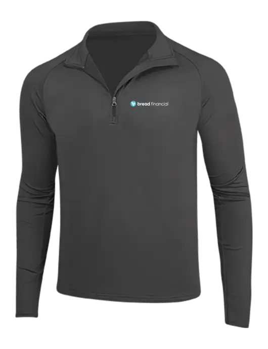 Charcoal Grey Sport Wick Stretch 1/4 Zip Pullover w/Bread Financial Logo