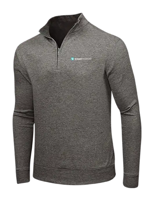 Charcoal Heather/Medium Heather Grey Interlock 1/4 Zip w/Bread Financial Logo