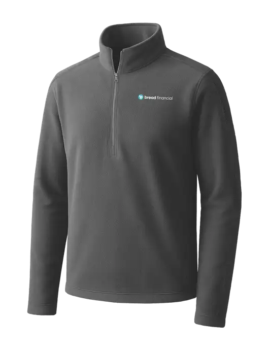 Medium Grey Microfleece 1/2 Zip Pullover w/Bread Financial Logo