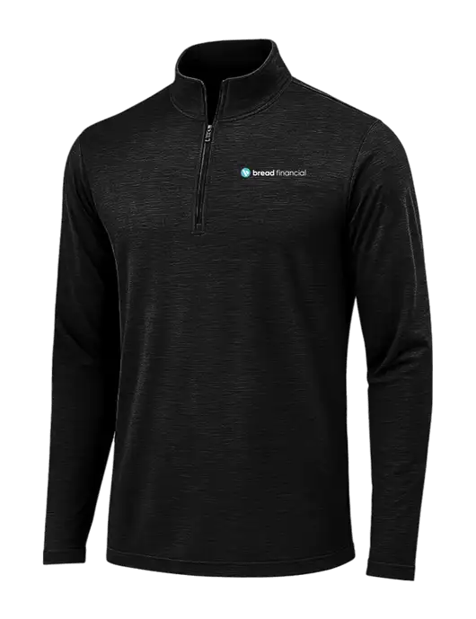 Black Triad Solid Posicharge Tri-Blend Wicking 1/4 Zip Pullover w/Bread Financial Logo