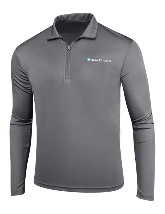 Medium Grey PosiCharge Competitor 1/4 Zip Pullover w/Bread Financial Logo