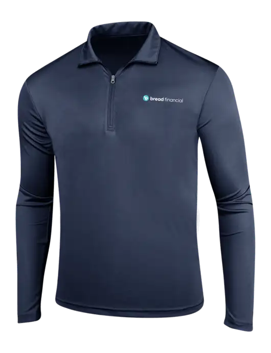 Navy PosiCharge Competitor 1/4 Zip Pullover w/Bread Financial Logo