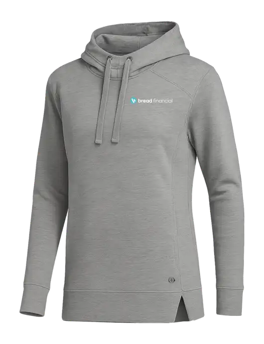 OGIO Heather Grey Womens Luuma Pullover Fleece Hoodie w/Bread Financial Logo