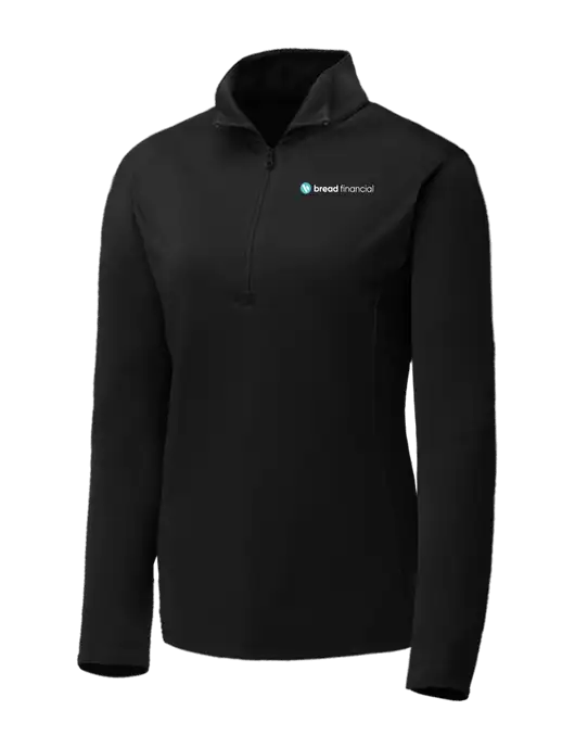 Black Womens Posicharge Competitor ¼ Zip Pullover w/Bread Financial Logo